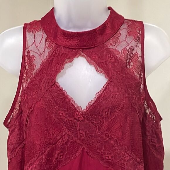 NWOT Altar'd State Cranberry Lace Dress. Size M medium 8/10 - Picture 2 of 9